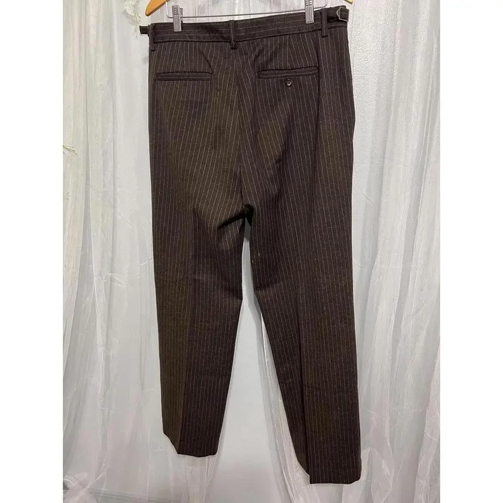 Men's Banana Republic Brown‎ Pinstripe Dress Pants 34/34